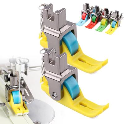Rolled Hem Presser Foot for Sewing Machine Invisible Zipper Guide Hem Presser Foot with Roller Hemmer Foot for Home Industrial Sewing