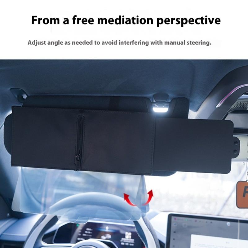 Universal Retractable Car Visors Sunshade With PC Clear Panel Anti Aging PP Frame For SUV Sedan Compatibility