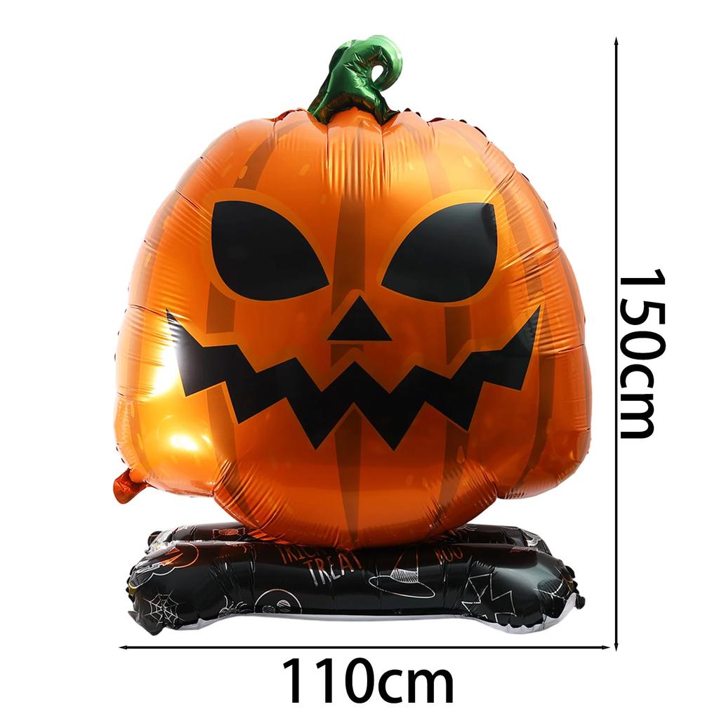 3 Sizes Halloween Pumpkin Balloons for Haunted House Doorway Party Home Decor Horror Pumpkins Aluminum Film Standing Balloon
