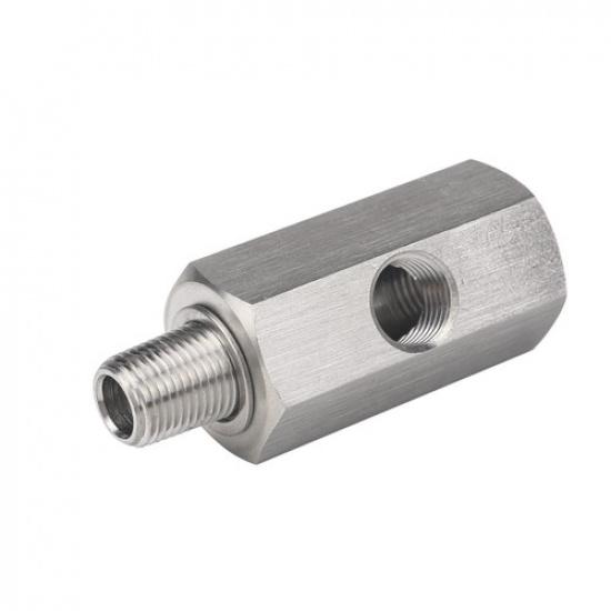 1/8" NPT Oil Pressure Sensor Tee To NPT Turbo Supply Feed Line Gauge Adapter
