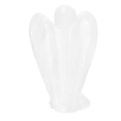 Magnifique figurine d'ange sculptée en cristal de quartz clair naturel au pouvoir de guérison (# 02)