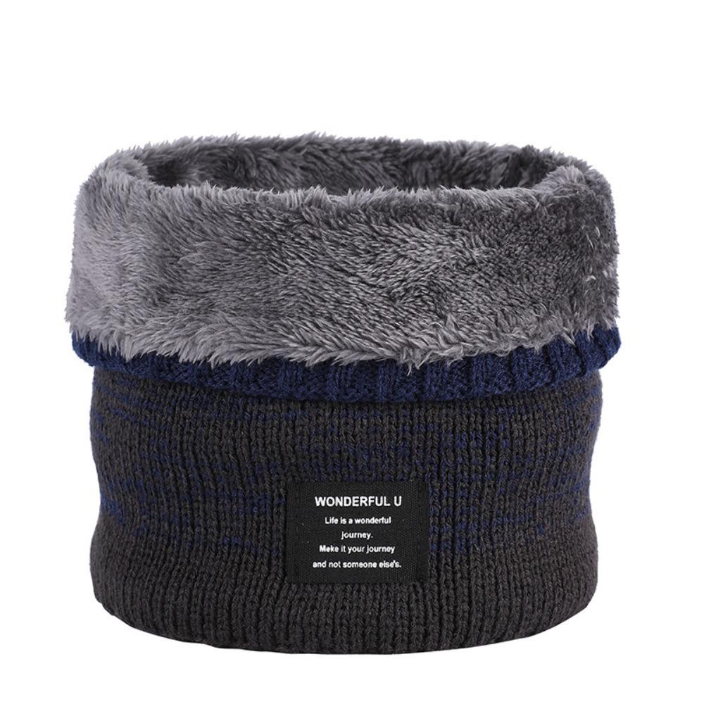 Fleece Lined Knitted Scarf Double-Layer Warmer Neck Tube Winter Neck Gaiter Thick Windproof Circle Loop Scarves Outdoor Riding