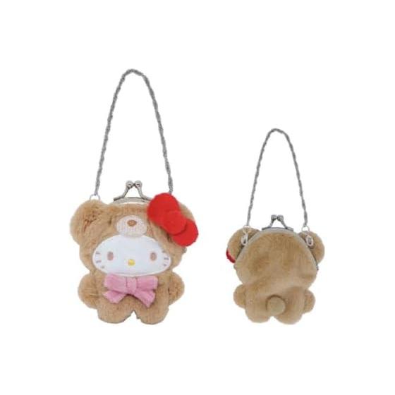 Morimoto Sangyo Stuffed Toy Gamaguchi Sanrio Hello Kitty Character Stuffed Toy Pouch Gamaguchi Accessory Case Cute with Chain Keychain Charm Pouch