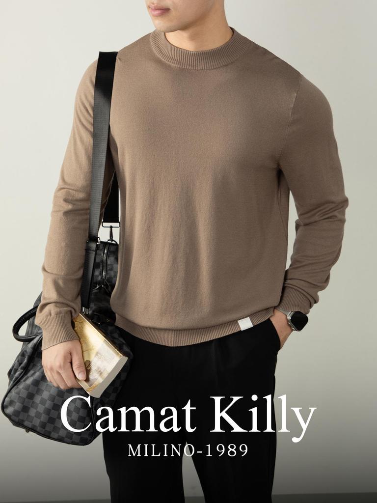 CamatKilly • Men's Soft Knitwear: Luxurious, Thick, Anti-Pilling, High-Elastic Base Layer for Autumn and Winter.