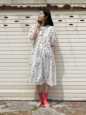 Vincent Navy Make Your Ribbon Dress_Ivory