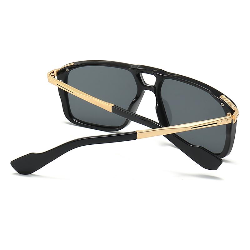 New European And American Men'S Aviator Glasses Retro Double Sorghum Square Frame Sunglasses  Spot