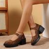 Leopard Women High Heels Loafers Shoes Fashion Platform Buckle Shoes 2025 Autumn New Dress Pumps Elegant Party Zapatillas Mujer