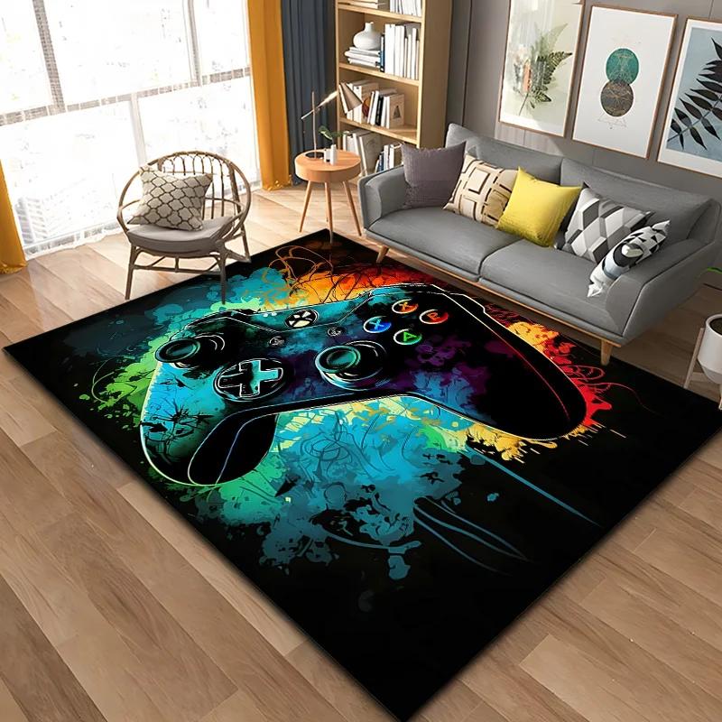 3D 80s Gamer Controller Area Rug Large,Carpet Rug for Living Room Bedroom Kitchen Decoration, carpets for bed room mat home