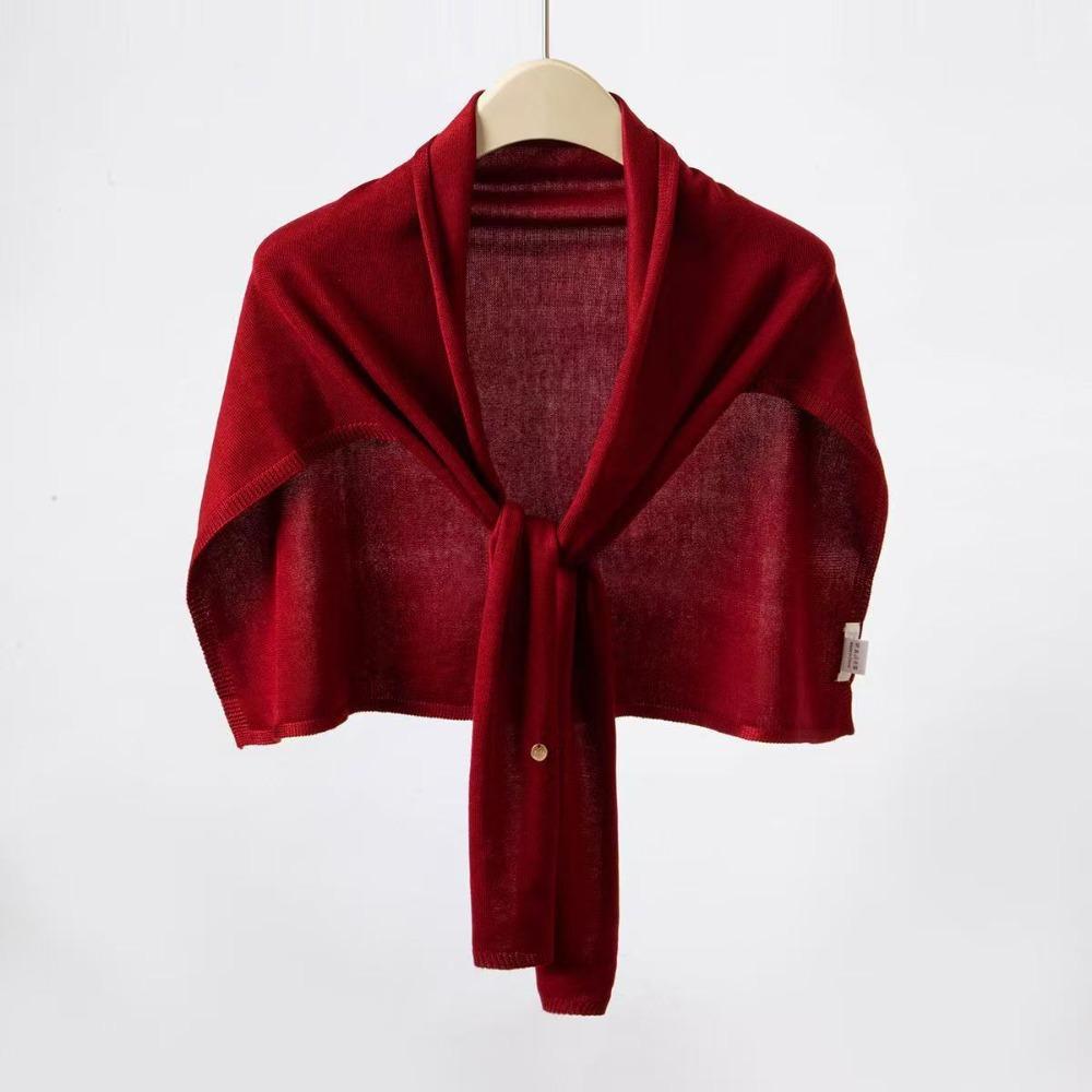 Thin Knitted Neck Wrap Cloak Triangle Scarf Simple Crochet Scarves Clothes Decoration