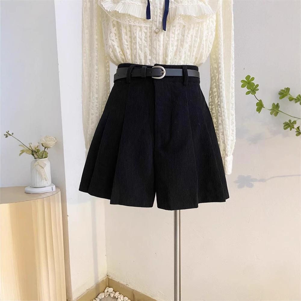 

Женская юбка-шорты плиссе из вельвета с высокой талией - Осень/Зима, А-силуэт, С поясом, Защита от просвечивания 4XL [159-170 lbs]