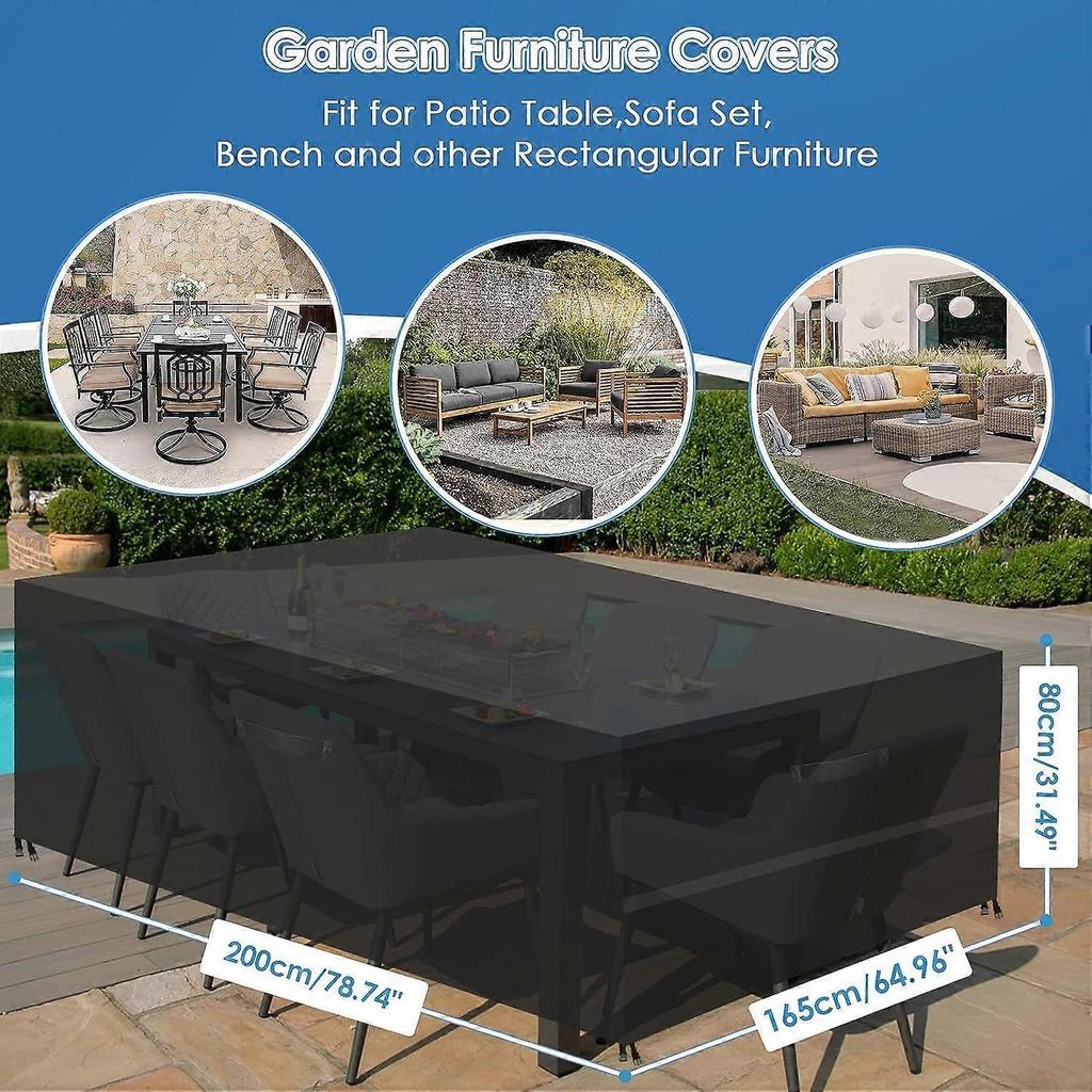 200x165x80cmOutdoor Furniture Cover Oxford Waterproof Fabric Outdoor Furniture Tarpaulin, Furniture Cover Outdoor Furniture Garden Table Cover