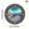 X Zoll runde Aluminiumplakette Vintage Mekka Islamische Wandkunst Arabische Kalligraphie Metalldekor