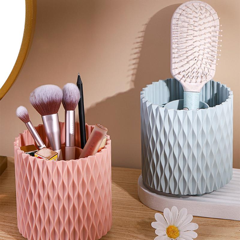 360°Rotating Pen Holder Large Capacity Pencil Storage Box Desktop Makeup Brush Bucket Organizer School Office Stationery