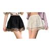 Women Lace Ruffle Tiered Bloomer Shorts Floral Lace Cute Pumpkin Pants Shorts Sexy Layered Mini Shorts