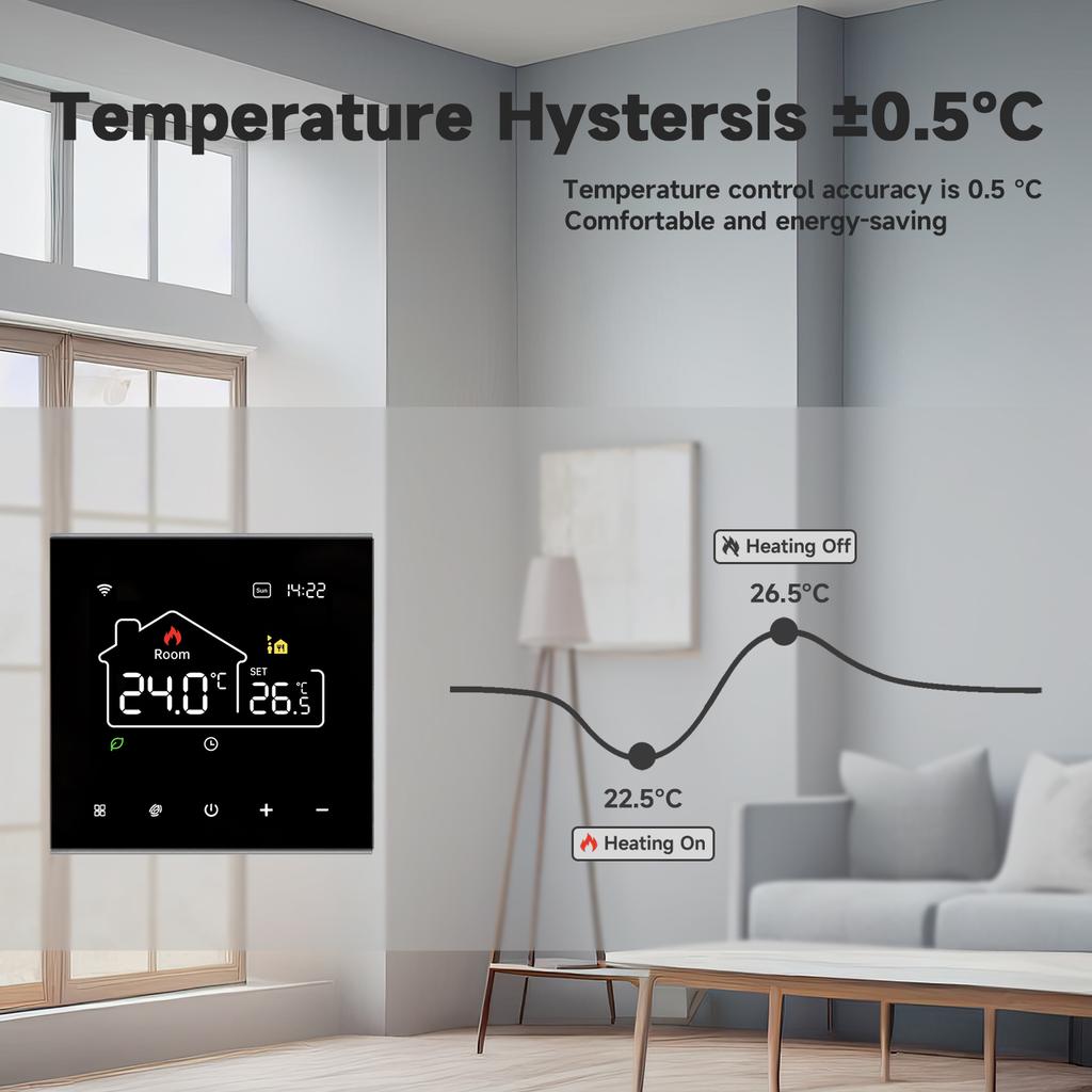 New Tuya WiFi/NonWiFi Opt.Smart Thermostat Electric Heating Water Gas Boiler Temp Controller Work With Alexa Google Home Alice Fuel Injectors 6