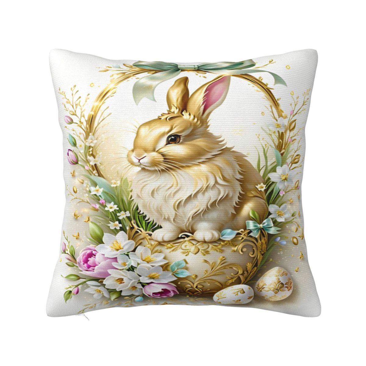 Счастливой Пасхи Яйца Кролик Квадратная Наволочка Декоративная Подушка Модная Наволочка 12x12Inch