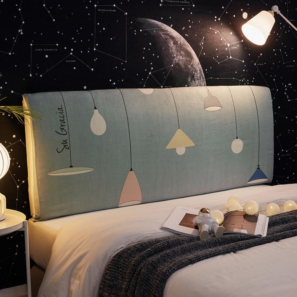 Nordic Nantong Bedside Cover Bedroom Bedside Backrest Cover Elastic Dustproof Soft Bag Fabric Protective Cover