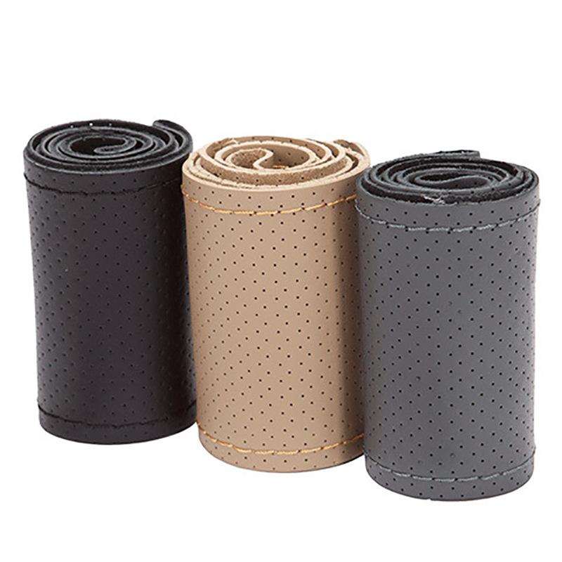 38cm Microfiber Car Steering Wheel Cover Soft Leather Braid On The Steering-Wheel with Needle Thread DIY Car Decoration