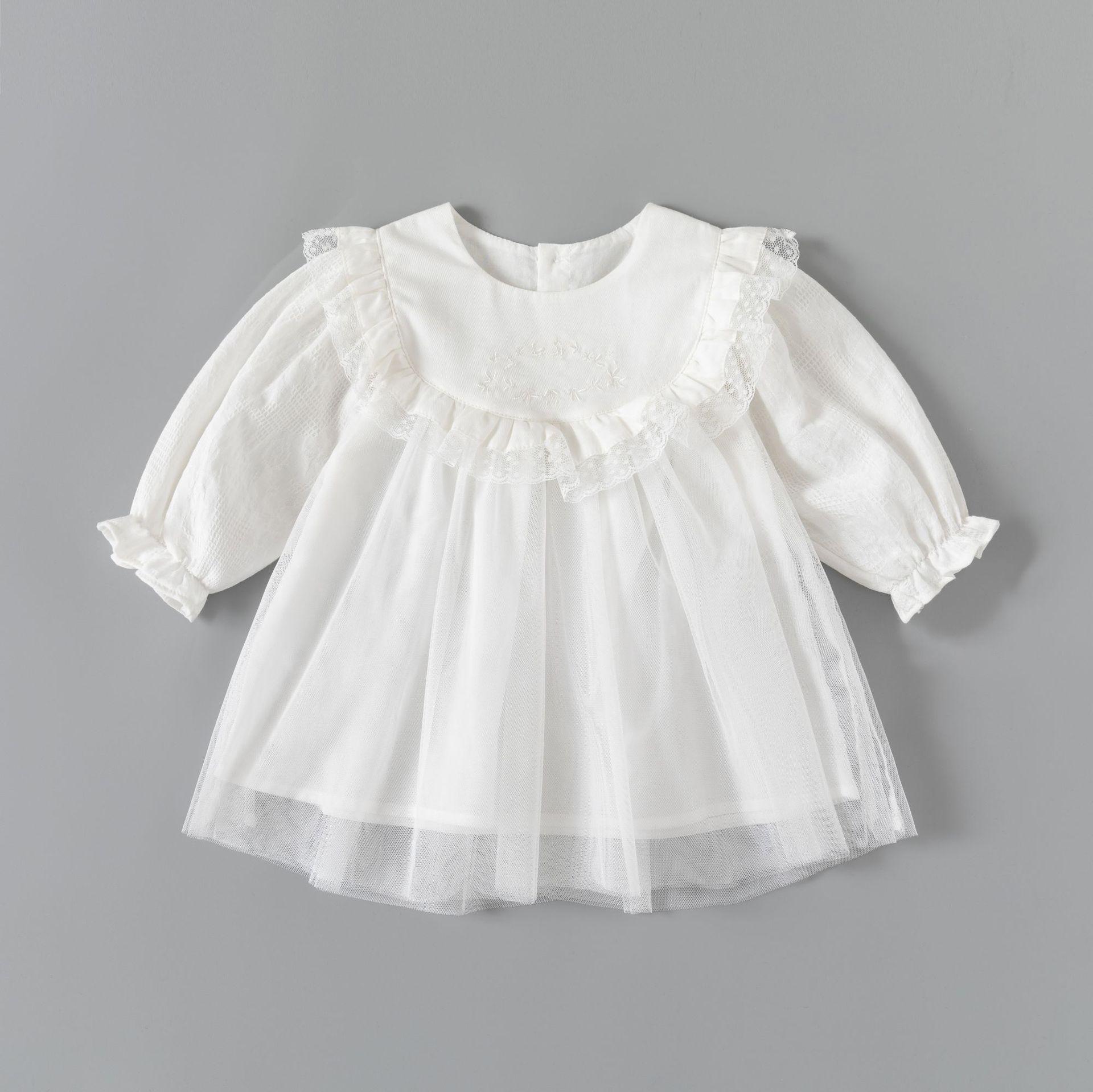 

Осеннее хлопковое платье принцессы для новорожденных девочек, дышащее и милое, идеально для годовалых 90 cm