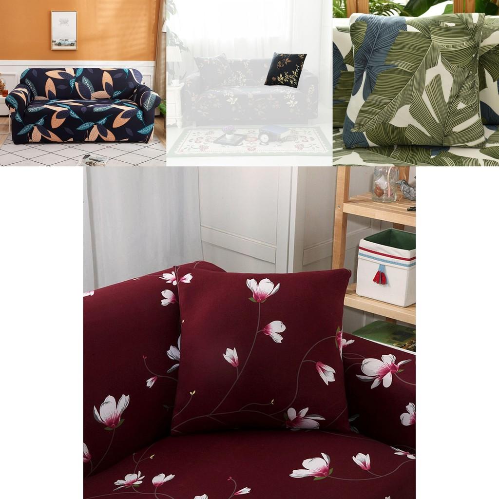 Floral Leaves Printed Soft Sofa Cover For 1/2/3/4 Seater Couches Excellent Fit And Stretch