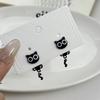 Simple Black Cat Ear Studs Cute Cartoon Earrings Fashion Black Cat Earrings  Jewelry Gifts