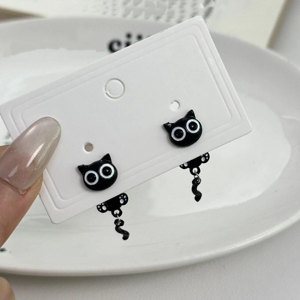 Simple Black Cat Ear Studs Cute Cartoon Earrings Fashion Black Cat Earrings Jewelry Gifts