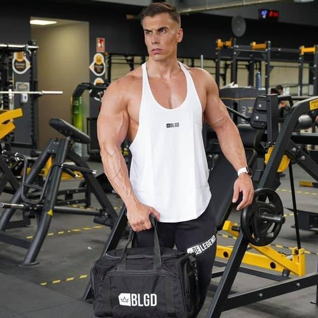 Pánská letní jednobarevná sportovní fitness vesta ležérní prodyšná elastická bez rukávů tréninkové tílko