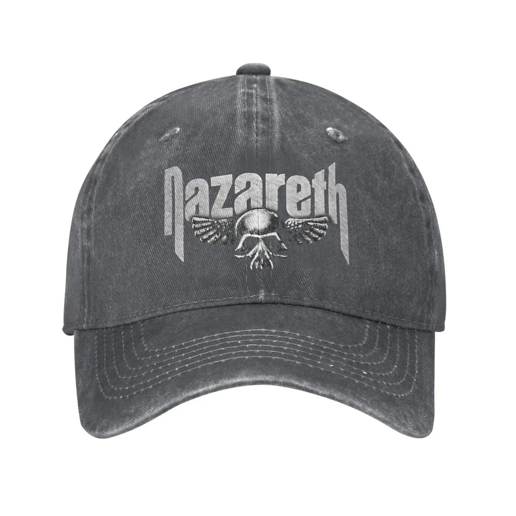 Nazareth Band Rockmusik Druckmützen für Unisex Damen Baumwolle Totenkopf Logo Trucker Hat Lässige Kopfbedeckung Baseballkappe Verstellbar
