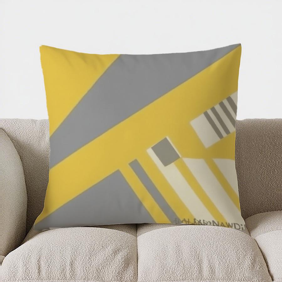 Home Decor Modern Yellow And Gray Striped Pillow Cover Pattern Cushion Cover Suitable For Sofa Bedroom Car Pillow Cover