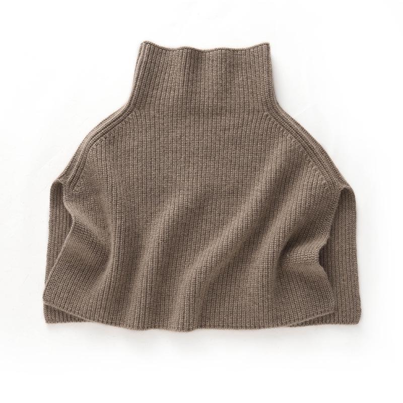 

Women s Cashmere Shawl High Neck Sleeveless Cape - Thick Knitted Shoulder & Neck Warmer Outerwear for Winter