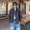 American Retro Suede Short Jacket for Men – Trendy Autumn/Winter Lapel Outerwear