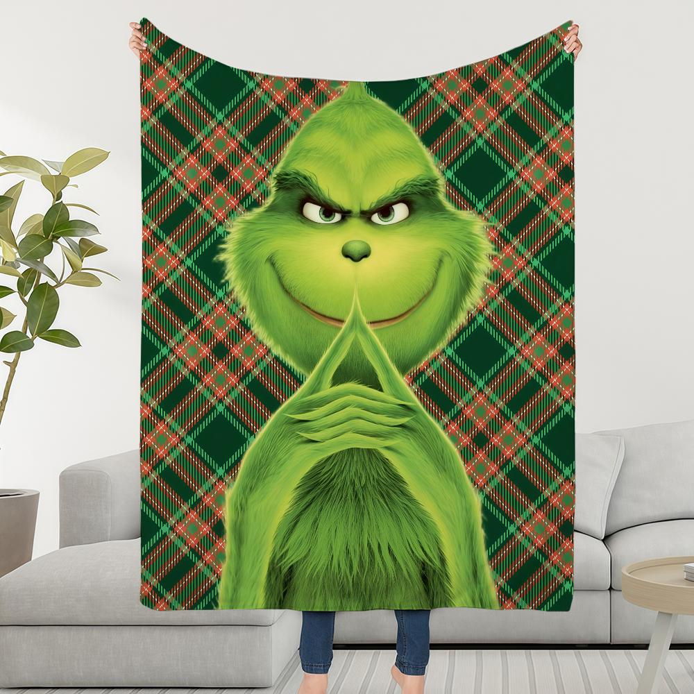 Blanket Throw Film Super Cosy Plush Living Room Christmas G-GrinchS Sofa Couch Childish Birthday The Gifts