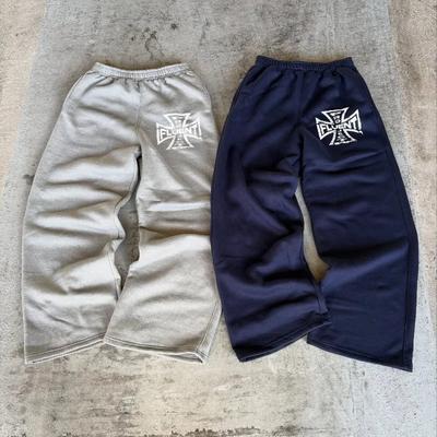 Marca de tendencia de moda Pantalones deportivos de chándal callejeros para hombre Y2k pantalones rectos holgados Hip hop Americano pareja Gótico pantalones vintage