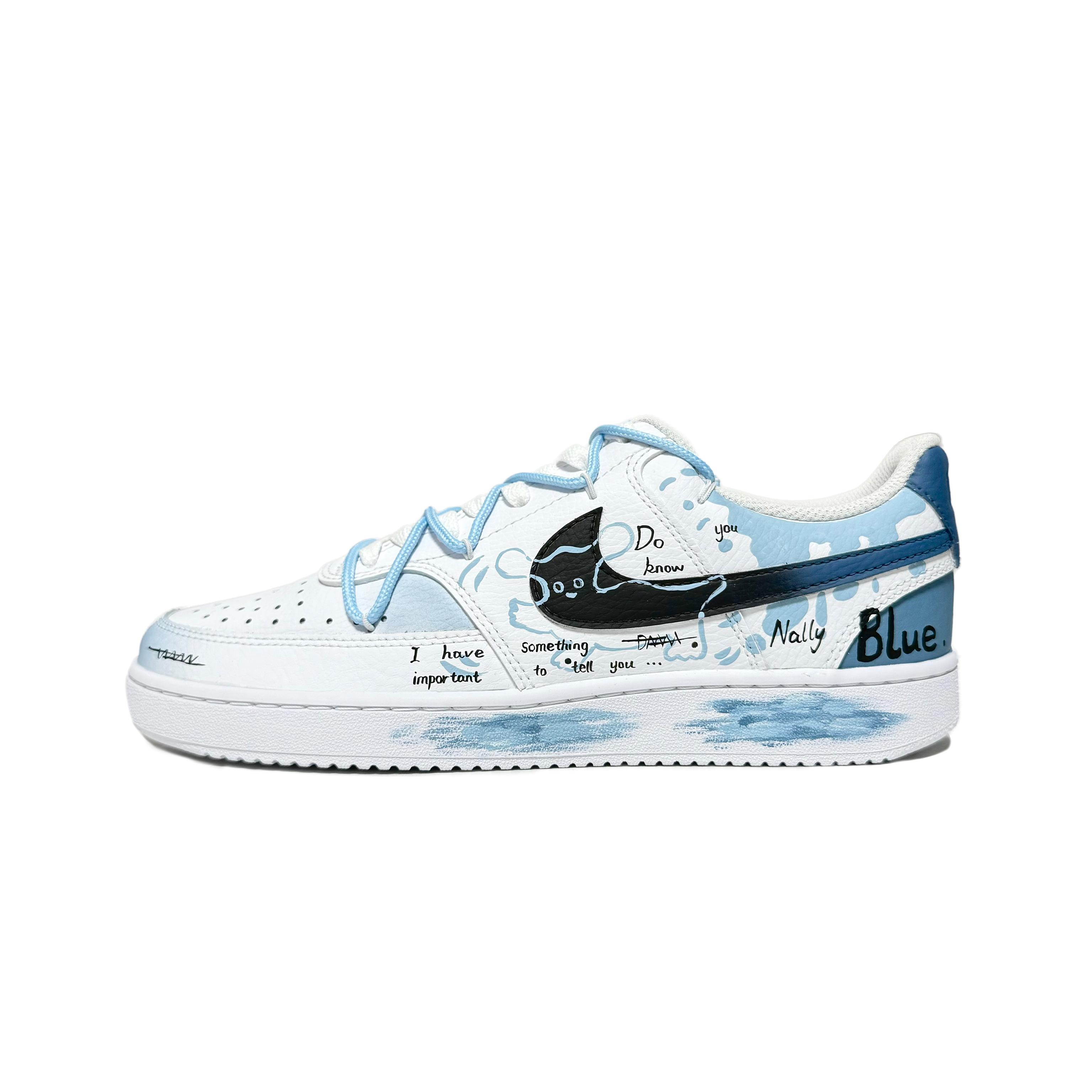 

Nike Court Vision 1 Tylend Fairy Tale Abrasion Resistant Low top Skateboard Shoes Unisex Blue White CD5463-101(Team61-) 36