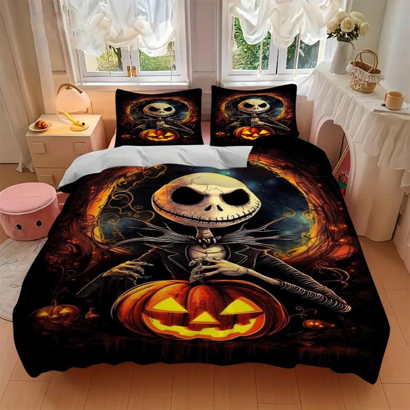 Nightmare Before Christmas Jack Print 3Pcs Bedding Setduvet Cover With 2 Bedropillowcase Home Birthday Gift