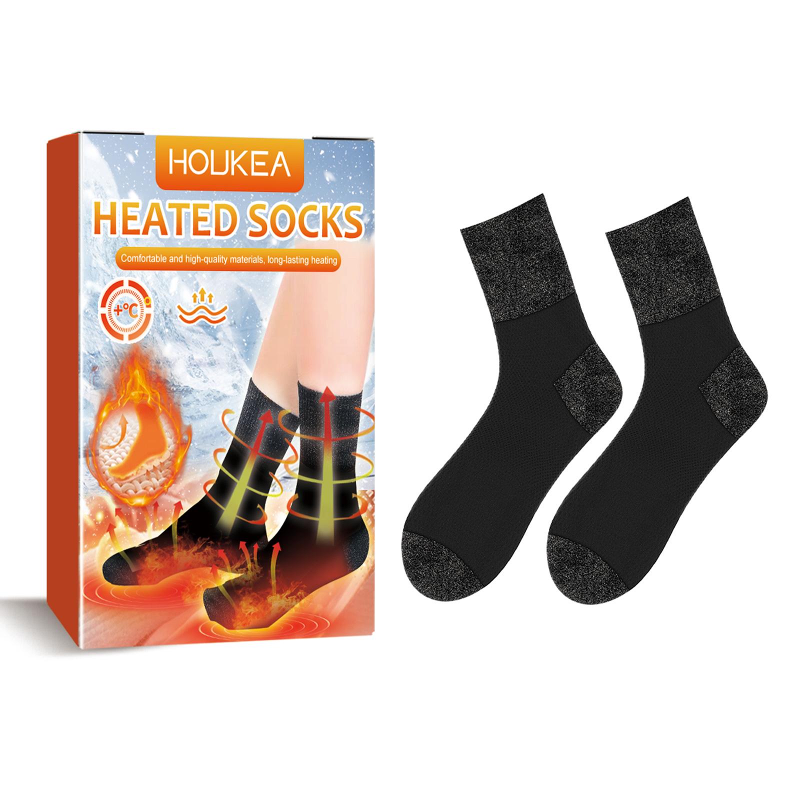 HOUKEA HKA06-A017-2-MK1 1 Pair Self-Heating Mid-Tube Foot Warmer Socks Warm Winter Outdoor Cycling Skiing Heating Socks A