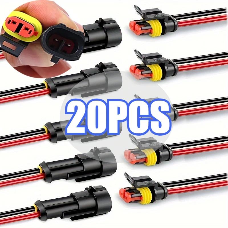 Wasserdichter Auto-Steckverbinder 2-polig Auto Motorrad Roller Marine Wasserdicht Männlich Weiblich Elektrische Steckverbinder Stecker mit Kabel