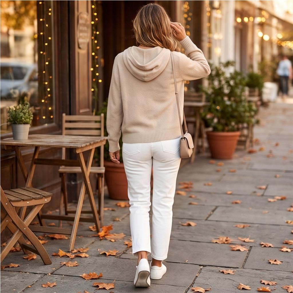 Maglione da Donna con Cappuccio Colorato a Maniche Lunghe Pullover Casual per l'Uso Quotidiano