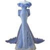 Abito ospite blu nebbia gonna a sirena con perline per industria pesante lusso leggero alta moda abbigliamento da brindisi riunione annuale modello per il collo passerella