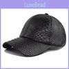 Cl740-3 Brown Faux Alligator Leather Baseball Cap Elegant Casual Sun Hat Breathable