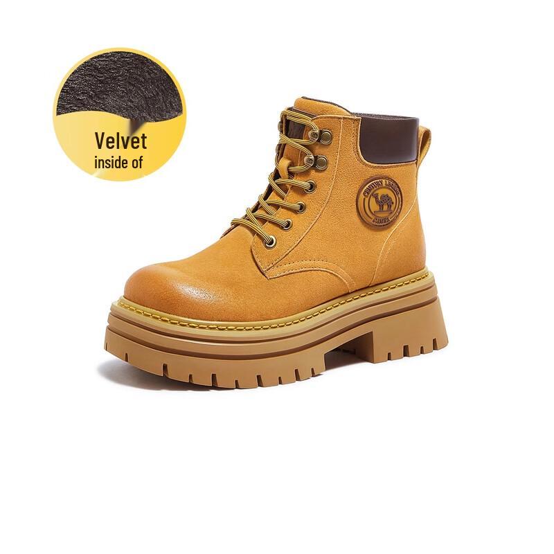 CAMEL Women s High-Top Lace-Up Work Boots 36