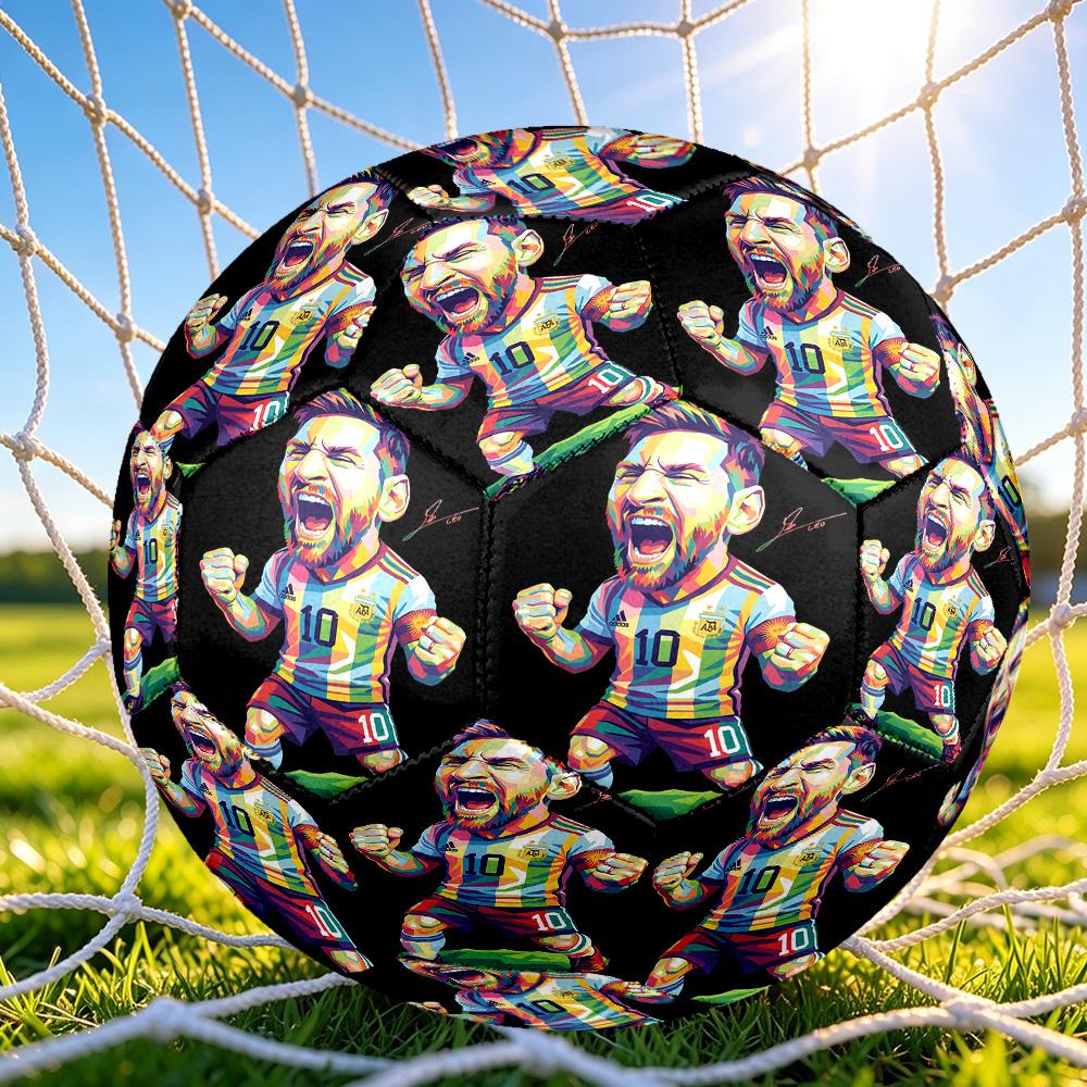 1pc Messi Miami Soccer Ball Size 5, Machine-stitched, Suitable for Practice Matches/tournament Training for Sports, Lightweight and Durable. C7012