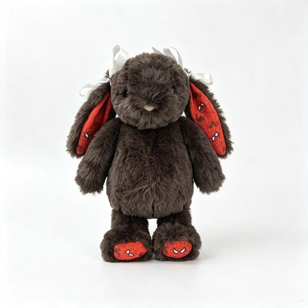 Spider-Man Style Floral Bonnie Bunny Plush Toy, Bunny Stuffed Animal, Comfort Doll Birthday Gift