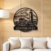 Durable Coastal Lighthouse Metal Sign Nautical Wall Art Beach House Garden Decor