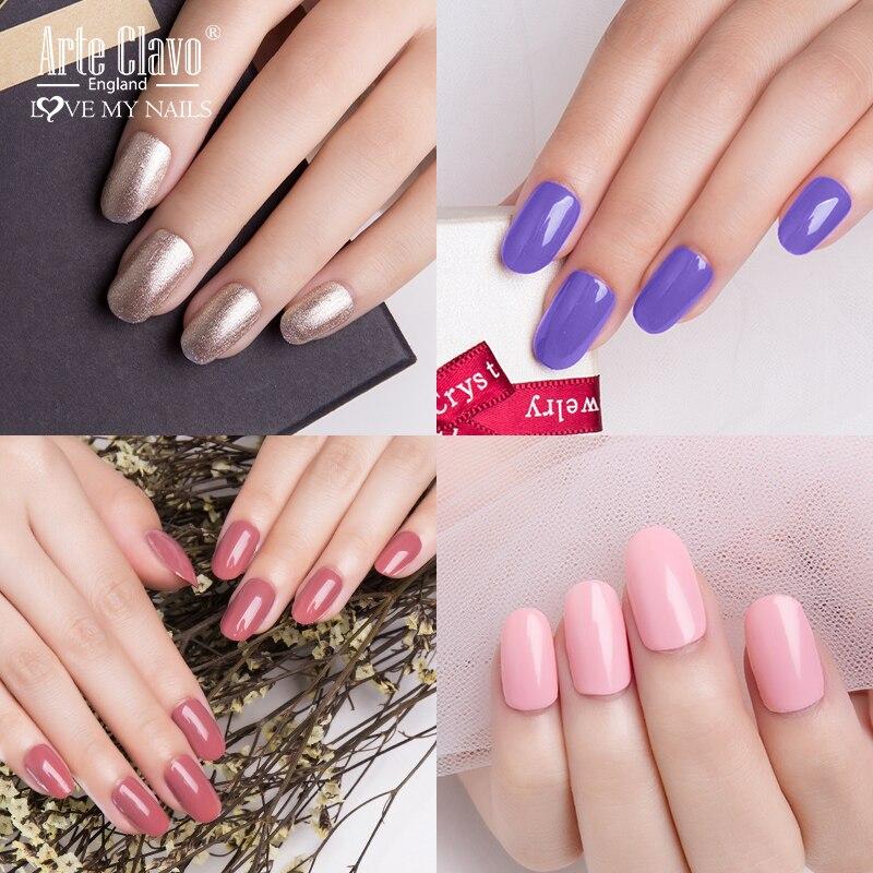 Arte Clavo Nail Gel Polish 15ml Soak Off Gel Varnish Colorful Glass Bottle Bright Color Glitter Varnish Nail Polish