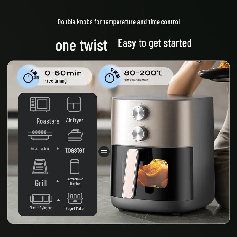 Midea 6.5L Dual Heat Air Fryer with Steam & Visible Window CN plug (adapter included)