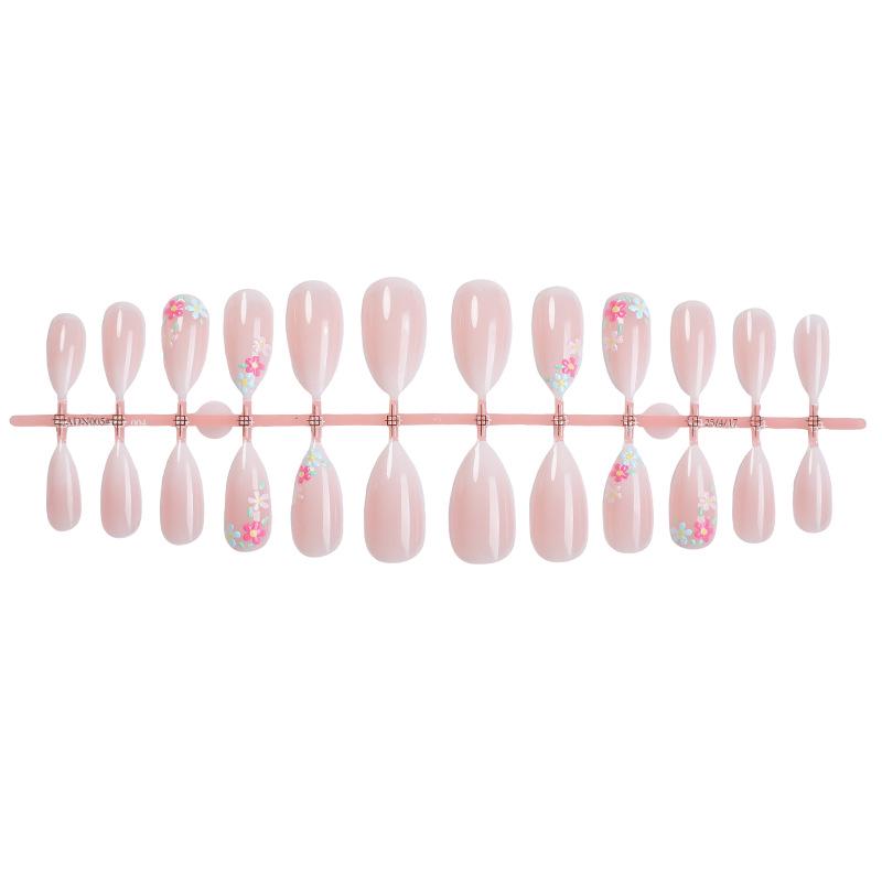 

Летние разноцветные накладные ногти с цветами – свежий розовый маникюр с простым цветочным дизайном.
