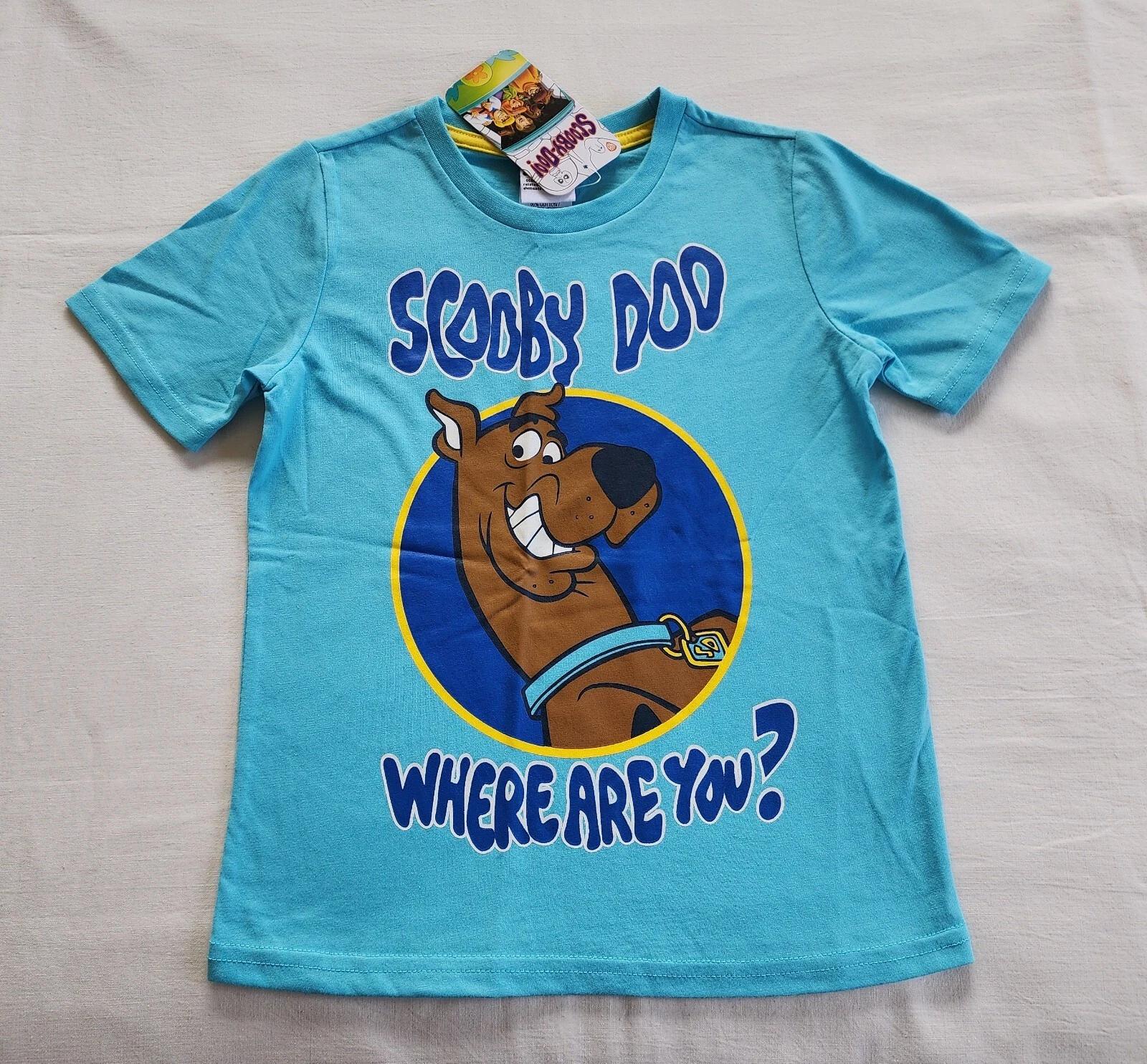 Scooby Doo Boys Blue Where Are You? Printed Short Sleeve T Shirt Size 4 New 4XL