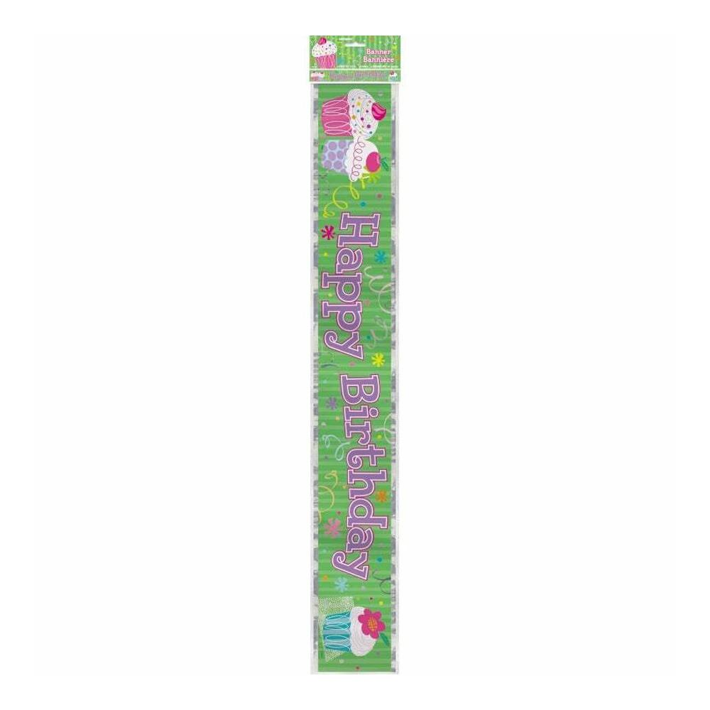 Unique Party Party Foil Cupcake Happy Birthday Banner