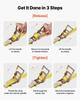 Ratchet Straps, 38.1 mm x 6.1 m, Heavy Duty Tie Down Straps with Double J Hook, 2000 kg Break Strength, Carry Bag, Tie Down Ratcheting for Moving,